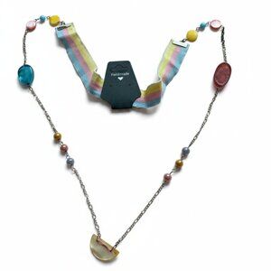 CREATION - Elegant Long Opera Multicolor Necklace with nacre Pendant